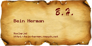 Bein Herman névjegykártya
